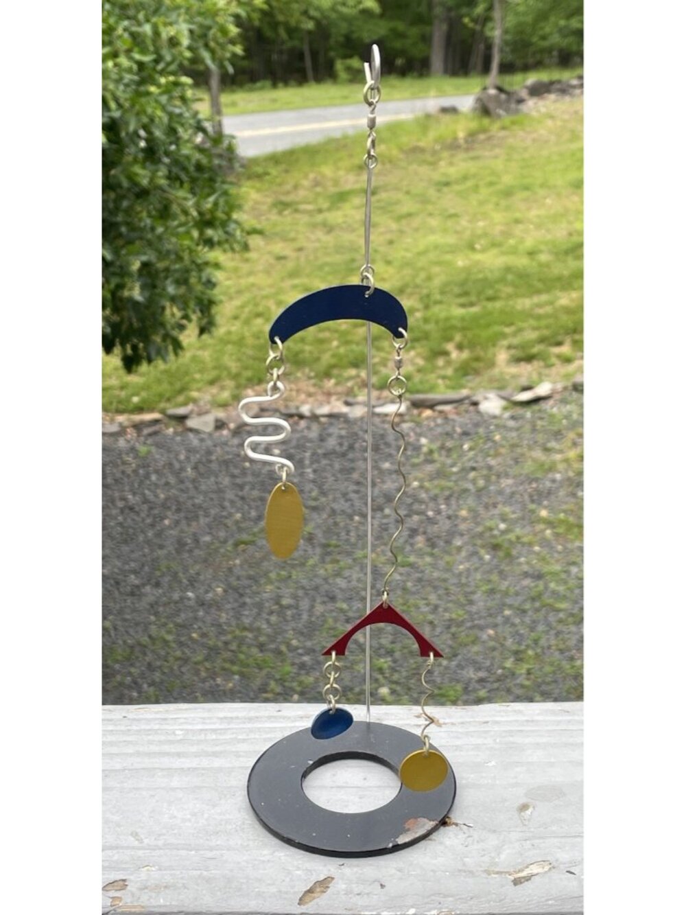 Vintage Mid-Century Style Primary Color Kinetic Metal Desktop Mobile Sculpture